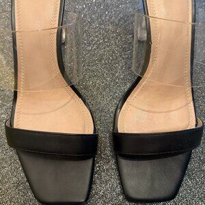 Nordstrom Brass Plum Clear-Heeled Shoes Size 8M